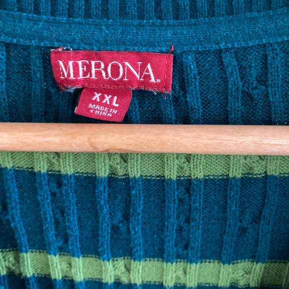Green Striped Cable Knit Sweater from Merona - Picture 9 of 9
